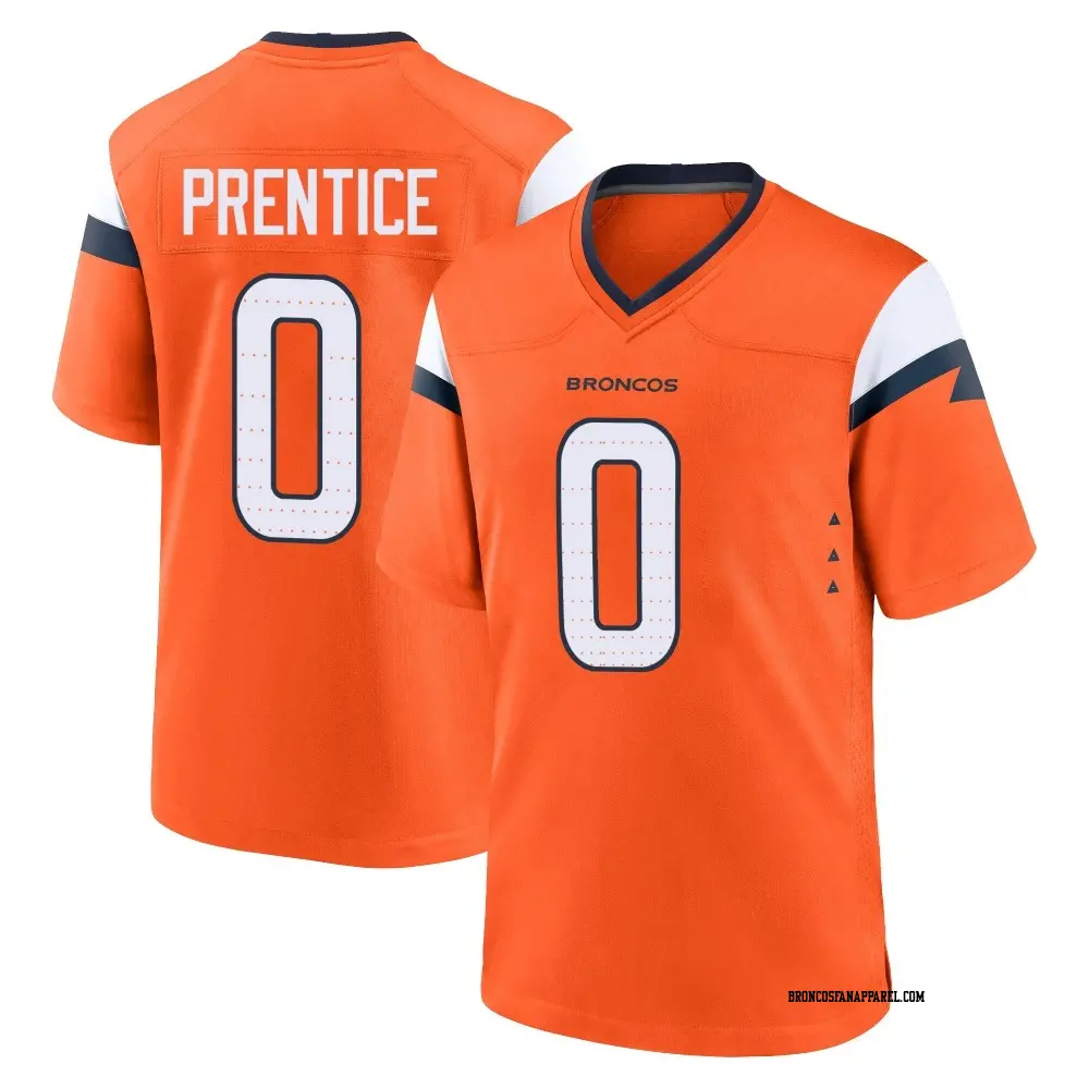 Game Orange Men's Adam Prentice Denver Broncos Jersey