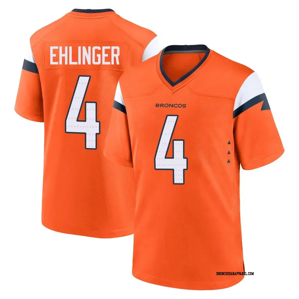 broncos gear Game Orange Men's Sam Ehlinger Denver Broncos Jersey