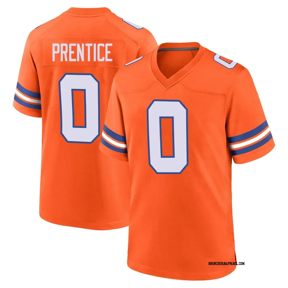 Game Orange Youth Adam Prentice Denver Broncos Alternate Mile High Collection 1977 Throwback Jersey